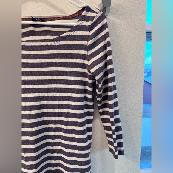 Striped Three Quarter Sleeve Off The Shoulder Tee - Picture 3 of 8